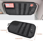 1000D Sun Visor Organizer with Zipper Visor Storage Pouch, Car Sunglasses Holder, Hard Molle Panel for Tactical Gears, Fits Most Car, SUVs, and Trucks