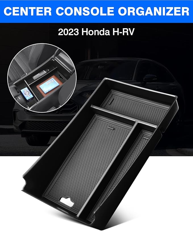 Autorder Center Console Organizer for 2023-2026 Honda HR-V HRV Accessories Armrest Storage Box Secondary Insert Tray with 2 Color Mats