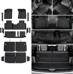Floor Mats Cargo Mat Set for 2022-2025 2026 Mitsubishi Outlander (Not Fit Sport or PHEV), All Weather TPE Backrest Mat Trunk Mat Cargo Liner Accessories(Floor Mats+Backrest Mats+Cargo Mat)