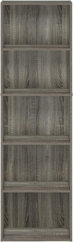 Furinno LUDER Book Shelf, 5-Tier Bookshelf, Bookcase with Open Shelves, 9.4 x 15.8 x 52, Easy Assembly, for Living Room, Bedr