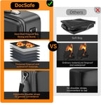 DocSafe Fireproof Document Box with Lock, Hard Case File Organizer with Accordion File Folder, Fireproof Water Resistant Safe