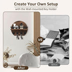 Nekon Key Holder for Wall - 9.8 Inch Apartment Wall Decor with Shelf and 8 Key Hooks, Circular Wood Key Hanger for Home Decor