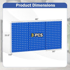 Goplus Garage Pegboard, Metal Pegboard Tool Organizer Kit with 3 Pegboards & 28 PCs Hanging Accessories, Heavy Duty Wall Orga