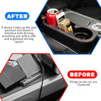 Car Cup Holder, Auto Front Seat Gap Interior Drink Organizer, Multifunctional Cup Drink Holders with PU Leather Cover, Gap Filler Storage Box Coin Bucket Console Side Pocket Key Wallet Holder (Black)