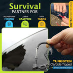 OUTDOOR ELEMENT Fire Escape, Emergency Escape Tool, Seatbelt Cutter, Window Breaker, Multi Tool, Fire Starter, Carabiner, and