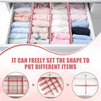 Blosssound 15 Pcs 5.12 Tall Drawer Divider Adjustable Drawer Organizer DIY Ultra Deep Storage Organizer Separator with Fixed 