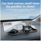 Multifunctional Car Anti-Slip Mat, 360° Rotatable Phone Holder Dashboard Pad with Temporary Parking Number, Rotatable Car Ant