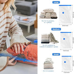 10 Pack Travel Vacuum Storage Bags with Cordless Electric Pump, Combo Rechargeable Space Saver Vacuum Seal Bags for Clothing 