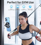 Coolpow Dual Magnetic Phone Holder for Gym Mag Safe Phone Holder【Strong Magnet】 Gym Phone Holder Camera Mount for Gym Accessories for Women Attach to Metal Surface with iPhone 17 Pro Max 16 15 14 13