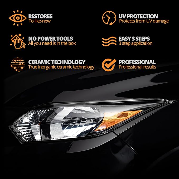 CERAKOTE® Ceramic Headlight Restoration Professional Detailer Pack (20 Ceramic Wipes) - Brings Headlights Back to Like New Condition - Step 3 Only