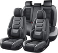 Coverado Car Seat Covers Full Set, Seat Covers for Cars, Front Seat Covers and Back Seat Cover Waterproof Leather Automotive 
