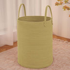 JMvicyroam Large Woven Laundry Basket Hamper,80L Cotton Rope Storage Bin for Blankets,Toys and Clothes,Decorative Tall Nurser