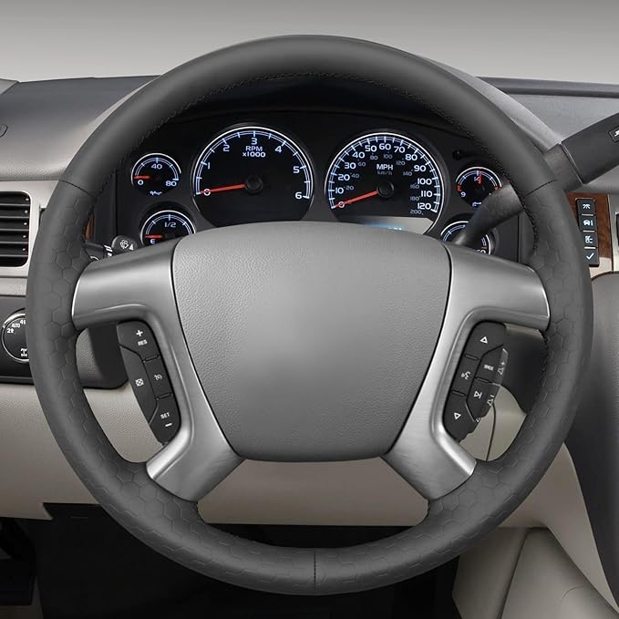 MEWANT Steering Wheel Cover Compatible with Chevy Silverado 1500/Chevy Silverado 2500 3500/ Tahoe/Suburban 1500/ Avalanche 1500/Traverse/Express