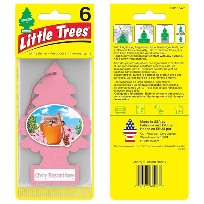 LITTLE TREES Car Air Freshener | Hanging Tree Provides Long Lasting Scent for Auto and Home | 24 Air Fresheners |Cherry Bloss