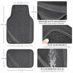 CAR PASS Car Floor Mats, Edge Leather Waterproof Car Mats with Double Stitch Line and Anti-Slip Backing Design, Fit 95% Autom