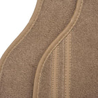 CAR PASS Beige Car Floor Mats, Edge Leather Waterproof Car Mats with Double Stitch Line and Anti-Slip Backing Design, Fit 95%