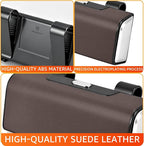 Car Sunglasses Holder for Sun Visor, Button Leather Eyeglass Hanger and Interior Storage Box