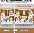 1 Pack-16"-26"W Expandable Under Sink Organizer With Upgrade Ball-Bearing Slide,2-Tier Pull Out Under Cabinet Organizer Heigh