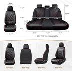 Coverado Car Seat Covers Full Set, Seat Covers for Cars, Waterproof Leather Automotive Seat Cover, Universal Car Interior Pro
