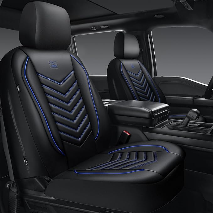 CAR PASS 3D Foam Faux Leather Car Seat Covers Front Seats,Waterproof Leather Front Seat Cover for Car,Universal Fit for SUV T