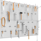 TORACK 4 PCS Metal 12 x 24 in Pegboard Panels, Garage Tools Organizer Pegboards for Workbench, Modular Peg Board, Tool Organi