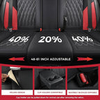 FREESOO Black Red Car Seat Covers Full Set - Faux Nappa Leather Seat Covers for Cars, Breathable Waterproof Front Seats with 