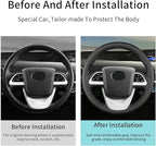 Hand-Stitch Steering Wheel Cover,Fit for Toyota Prius 2016 2019/Prius Prime 2017/Prius Plug-in Hybrid 2017/Mirai 2016,Non-Slip Breathable Microfiber Leather Steering Wheel Cover on Wrap