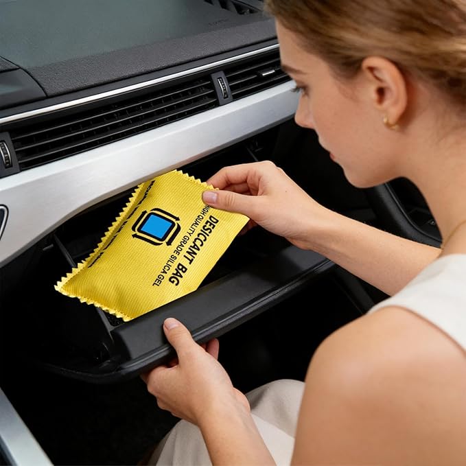 Auto Dampness Eliminator - Regenerable Silicone Granule Bag, Condensation Reducer, Spill Resistant Case | Interior Glass
