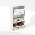 Furinno Reed Closet Organizers and Storage, 3-Tier Closet Organizer, Open Shelf Closet Storage, for Wardrobe, Bedroom, Living