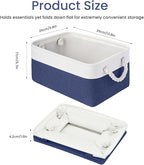 Storage Baskets for Shelves 13.8x9.8x6.7 Inch, Foldable Fabric Storage Bins with Handles, Small Storage Baskets for Organizin