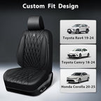 CAR PASS Nappa Leather Rav4 Front Seat Covers Custom Fit for Toyota Rav4 2019-2024, Camry 2018-2024, Corolla 2020-2025, Luxur