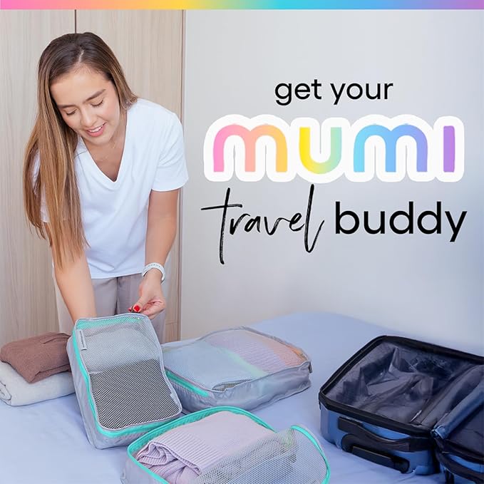 MUMI Packing Cubes - 5 Compression Packing Cubes for Travel, Luggage Organizer Bags for Suitcases, Carry-On, Duffle or Backpa