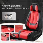 Coverado Seat Covers Full Set, 5 Seats Seat Covers for Cars, Waterproof Nappa Leather Car Seat Covers with Head Pillow, Seat 