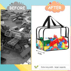 6 Packs Widen X-Large Toy Storage Bags 12.6×9.25×6.9In with Labels, Reusable Clear PVC Board Game Storage, Travel Waterproof 