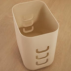 STORi Luup Bathroom Wastebasket, Secure Grocery Bags, Plastic Garbage Container for Vanity, Laundry Room, Kitchen, Office, 2.5 Gallon, Beige, Made in USA