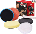 7" Buffing Polishing Pads, 6Pcs 7 Inch 170mm for 6.7 Inch Backing Plate, Compound Buffing Sponge Pads and Woolen Pads Cutting Polishing Pad Kit for Car Buffer Polisher (Honeycomb Structure)