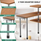 ZHWS Bathroom Counter Organizer Corner Countertop Shelf Adjustable 3 Tier Corner Shelf Kitchen Counter Organizer with 4 Metal