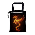 Car Trash Bag Dragon Fire Leak-Proof Car Garbage Bag with Drawstring Foldable Canvas Trash Bin with Adjustable Buckle for Car Accessories, Travelling, Camping