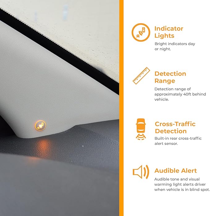 Brandmotion Radar Blind Spot System with Cross Traffic Detection RDBS-1600 | Seamless Integration | Lane Change Assist | 40ft