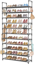 LANTEFUL 11 Tiers Tall Shoe Rack Holds 55 Pairs of Shoes with 18pcs Hooks Sturdy Wide Shoe Organizer Storage Free Standing Me