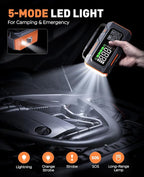 Portable Jump Starter with Air Compressor 8000A 160PSI, 16-in-1 Car Battery Jump Starter with Emergency Kit, Auto-Shutoff
