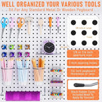INCLY 30PCS Peg Board Organizer Accessories Kit, Pegboard Hooks Assortment with Bins, Cups, Wire Baskets and Paper Towel Hold