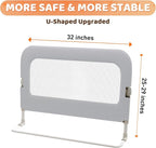 omzer Bed Guard Rail for Toddlers - 32inch Folding up & Adjustable Heights Baby Bed Safety Rails - Portable Toddler Bed Barri