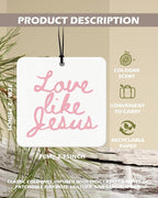 Pink Christian Square Citrus Car Air Freshener 4 Pcs, Preppy Floral Religious Bible Verse Hanging Air Freshener for Cars Bath