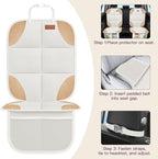 SMART ELF Car Seat Protector, 2Pack Seat Protector Protect Child Seats with Thickest Padding and Non-Slip Backing Mesh Pocket