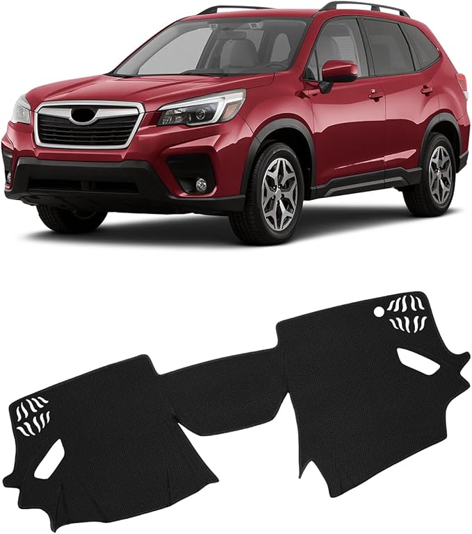 FIILINES Dash Cover for Subaru Forester 2019-2024 Dashboard Mat Dash Cover Sunshade Nonslip Mesh Protector Reduce Glare Black