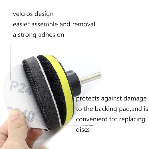 74PCS 3Inch Car Headlight Restoration and Polishing Kit, Sanding Discs with 1/4" and M10 Backing Pad,Scouring Pads, Interface