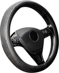New Diamond Leather Steering Wheel Cover with Bling Bling Crystal Rhinestones, Universal Fit 15 Inch Car Wheel Protector for 
