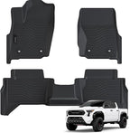 Auxko All Weather Floor Mats for Toyota Tacoma Double Cab 2024-2026 SR SR5 TRD Limted (Gas Only not Hybrid) TPE Liner Accessories Odorless Anti-Slip Interior Mat for 4th Gen Tacoma 4 Door Black