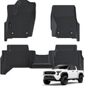 Auxko All Weather Floor Mats Fits for Toyota Tacoma Hybrid Double Cab 2026 2025 2024 TPE Liners Car Accessory Odorless Anti-Slip Floor Mats Black